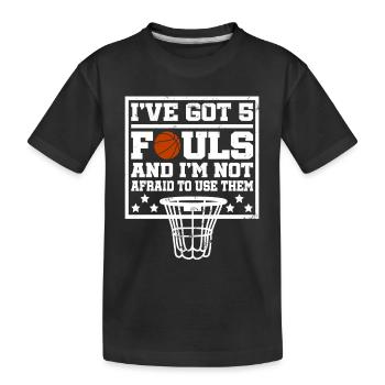 Hoops Basketball Player Streetball Hooping 5 Fouls - Kids' Premium Organic T-Shirt - black - Front