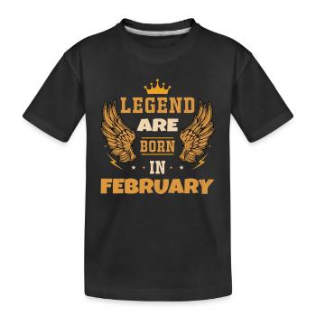 Die im Februar geborene Legende Geburtstagsgeschenk - Kinder Premium Bio T-Shirt - Schwarz - Vorne