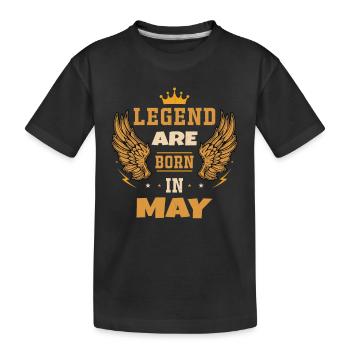 Die im Mai geborene Legende Geburtstagsgeschenk - Kinder Premium Bio T-Shirt - Schwarz - Vorne