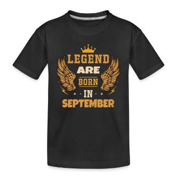 Die Legenden wurden im September geboren - Kinder Premium Bio T-Shirt - Schwarz - Vorne