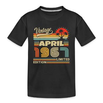 April 1967 Anniversary April 1967 April - Kids' Premium Organic T-Shirt - black - Front
