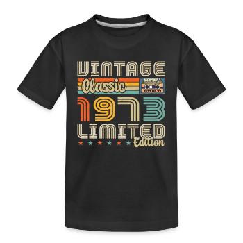 Vintage 1973 Cadeau D'anniversaire 1973 - T-shirt bio Premium Enfant - noir - Devant
