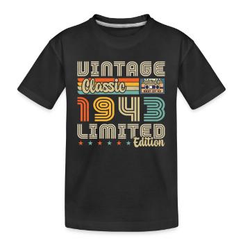 Jahrgang 1943 Geburtstagsgeschenk 1943 - Kinder Premium Bio T-Shirt - Schwarz - Vorne