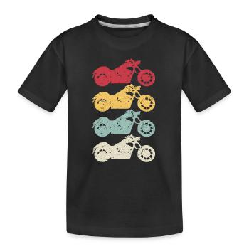 Chopper Moto Cruiser Rétro Motocycliste - T-shirt bio Premium Enfant - noir - Devant