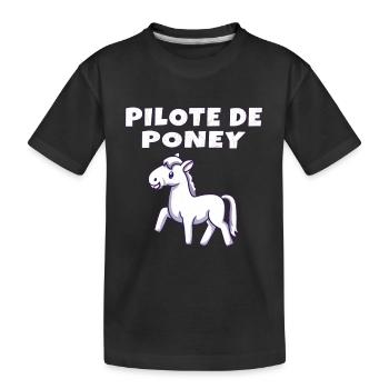 Pilote de poney - T-shirt bio Premium Enfant - noir - Devant