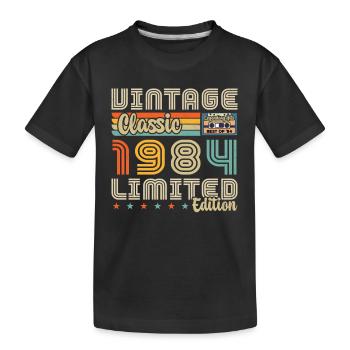 Jahrgang Jahrgang 1984 Geburtstagsgeschenk - Kinder Premium Bio T-Shirt - Schwarz - Vorne