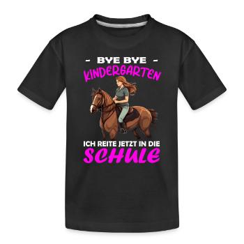 Bye Kindergarten | Schulanfang Einschulung Mädchen - Kinder Premium Bio T-Shirt - Schwarz - Vorne