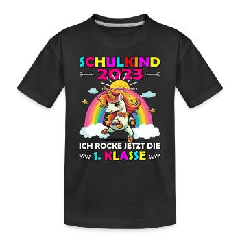 Schulkind 2023 | Schulanfang | Einschulung - Kinder Premium Bio T-Shirt - Schwarz - Vorne