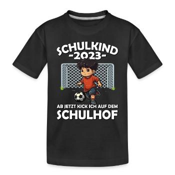 Schulkind 2023 | Schulanfang | Einschulung - Kinder Premium Bio T-Shirt - Schwarz - Vorne