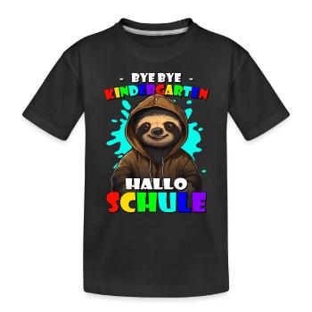 Bye Kindergarten | Schulanfang | Einschulung - Kinder Premium Bio T-Shirt - Schwarz - Vorne