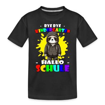 Bye Kindergarten | Schulanfang | Einschulung - Kinder Premium Bio T-Shirt - Schwarz - Vorne