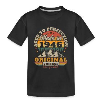 Original 1946 Vintage Retro Geburtstagsgeschenk - Kinder Premium Bio T-Shirt - Schwarz - Vorne