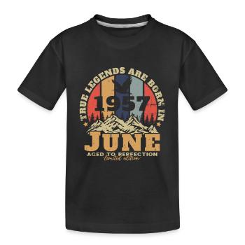 Juni 1957 Retro Vintage Geburtstagsgeschenk - Kinder Premium Bio T-Shirt - Schwarz - Vorne