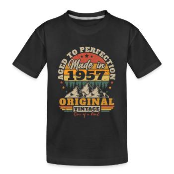 Original 1957 Vintage Retro Geburtstagsgeschenk - Kinder Premium Bio T-Shirt - Schwarz - Vorne