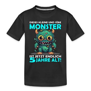 Endlich 5 Jahre alt | 5. Geburtstag - Kinder Premium Bio T-Shirt - Schwarz - Vorne