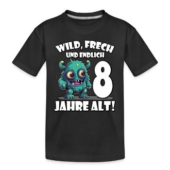 Endlich 8 Jahre alt | 8. Geburtstag - Kinder Premium Bio T-Shirt - Schwarz - Vorne