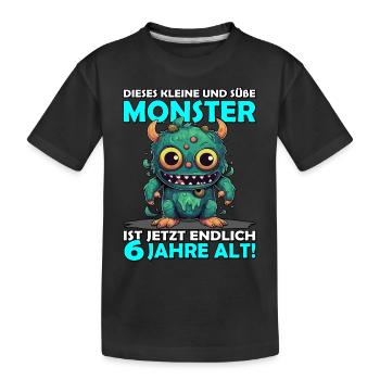 Endlich 6 Jahre alt | 6. Geburtstag - Kinder Premium Bio T-Shirt - Schwarz - Vorne