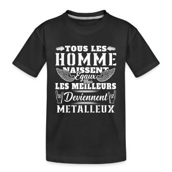 Les Meilleurs Deviennent Métalleux cadeau humour - T-shirt bio Premium Enfant - noir - Devant