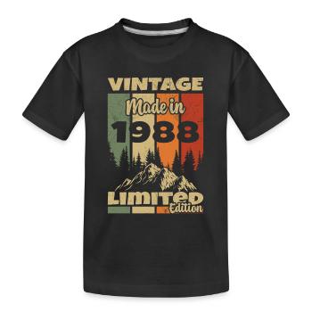 Jahrgang Jahrgang 1988 Geburtstagsgeschenk - Kinder Premium Bio T-Shirt - Schwarz - Vorne