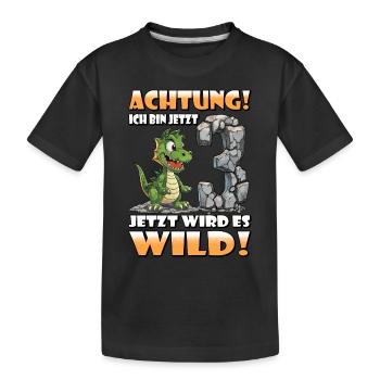 Endlich 3 Jahre alt | 3. Geburtstag - Kinder Premium Bio T-Shirt - Schwarz - Vorne