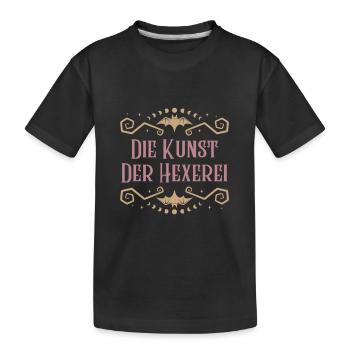 Die Kunst der Hexerei Gothic Design - Kinder Premium Bio T-Shirt - Schwarz - Vorne