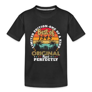 Jahrgang 1943 Geburtstagsgeschenk 1943 - Kinder Premium Bio T-Shirt - Schwarz - Vorne