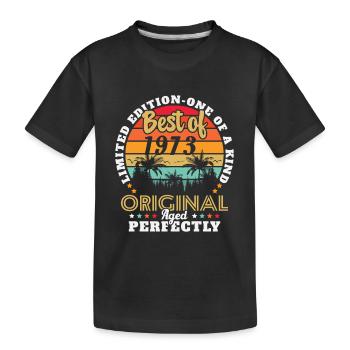 Jahrgang 1973 Geburtstagsgeschenk 1973 - Kinder Premium Bio T-Shirt - Schwarz - Vorne