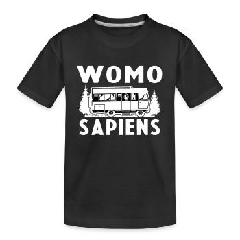 Womo Sapiens Funny Caravan - Kinder Premium Bio T-Shirt - Schwarz - Vorne