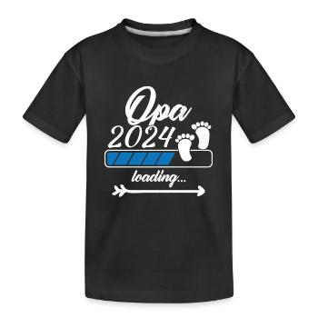 Opa in 2024 bitte warten - Kinder Premium Bio T-Shirt - Schwarz - Vorne