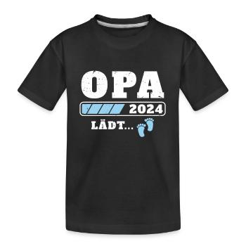 Opa 2024 lädt Schwangerschaftsankündigung ein - Kinder Premium Bio T-Shirt - Schwarz - Vorne