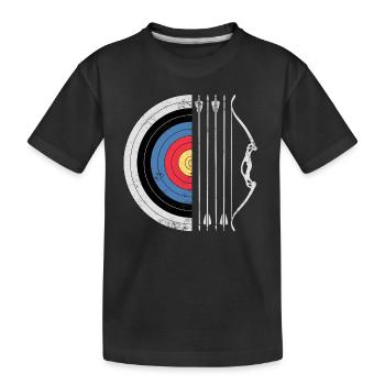 Bogenschießen Zielbogen Pfeil Jagd Bogenschütze Bogenjäger - Kinder Premium Bio T-Shirt - Schwarz - Vorne