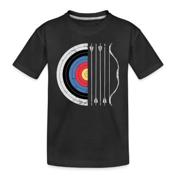 Bogenschießen Zielbogen Pfeil Jagd Bogenschütze Bogenjäger - Kinder Premium Bio T-Shirt - Schwarz - Vorne