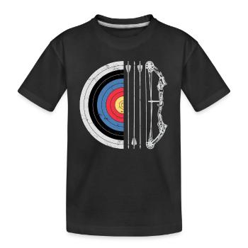 Bogenschießen Zielbogen Pfeil Jagd Bogenschütze Bogenjäger - Kinder Premium Bio T-Shirt - Schwarz - Vorne