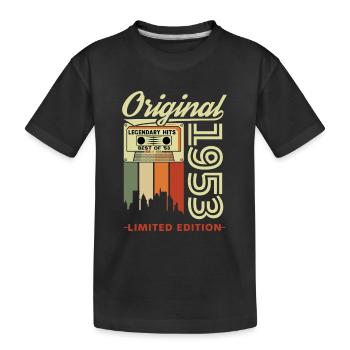 Original 1953 Vintage Retro Geburtstagsgeschenk - Kinder Premium Bio T-Shirt - Schwarz - Vorne