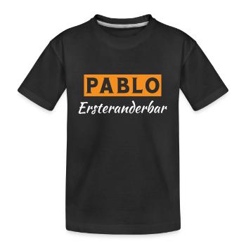 Pablo Ersteranderbar - Kids' Premium Organic T-Shirt - black - Front