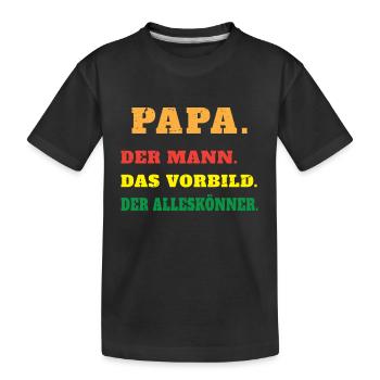 Männer Papa Der Mann Vater Vatertag - Kinder Premium Bio T-Shirt - Schwarz - Vorne