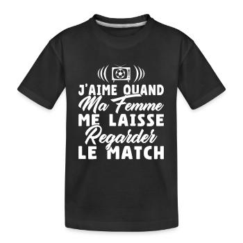 J'aime ma femme / Humour Mari - T-shirt bio Premium Enfant - noir - Devant