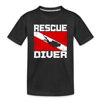 Dive Master Rescue Diver Tauchlehrer - Kinder Premium Bio T-Shirt - Schwarz - Vorne