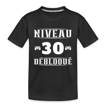 Niveau 30 Débloqué - T-shirt bio Premium Enfant - noir - Devant