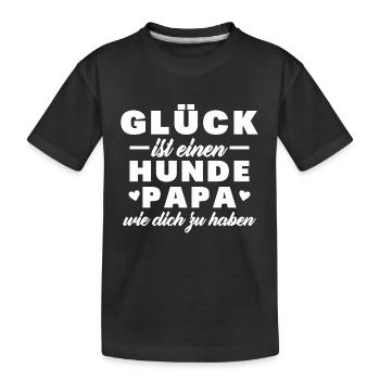Hundepapa Hund Hundemensch Papa Vatertag Geschenk - Kinder Premium Bio T-Shirt - Schwarz - Vorne