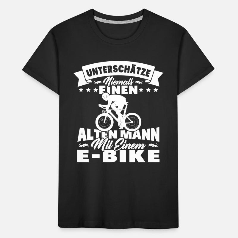 Alten mann mit einem e-bike Kinder Premium Bio T-Shirt