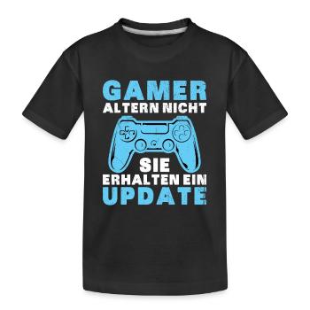 Gamer Altern Nicht Sie Erhalten Ein Update Zocker - Kinder Premium Bio T-Shirt - Schwarz - Vorne