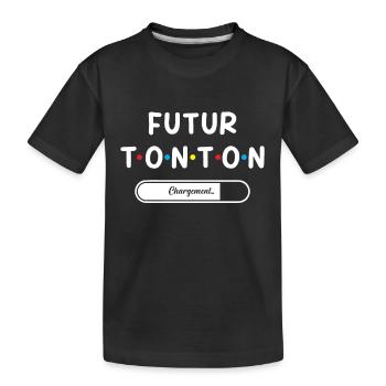 Homme Annonce Grossesse Tonton Futur Tonton - T-shirt bio Premium Enfant - noir - Devant