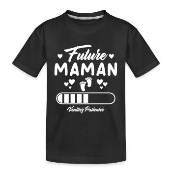 Future Maman Cadeau Nouvelle Naissance Future Mama - T-shirt bio Premium Enfant - noir - Devant