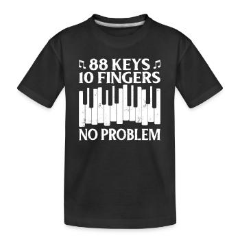 88 Keys 10 Fingers Pianist Piano Keyboard Player - Kids' Premium Organic T-Shirt - black - Front