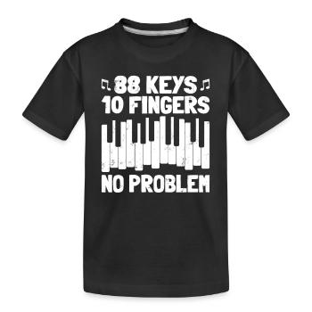 88 Keys 10 Fingers Pianist Piano Keyboard Player - Kids' Premium Organic T-Shirt - black - Front