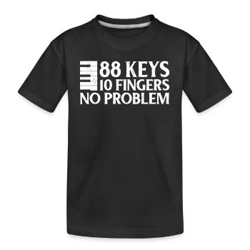 88 Keys 10 Fingers Pianist Piano Keyboard Player - Kids' Premium Organic T-Shirt - black - Front