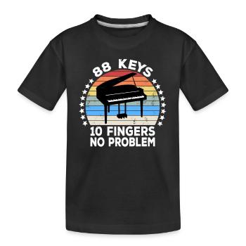 88 Keys 10 Fingers Pianist Piano Keyboard Player - Kids' Premium Organic T-Shirt - black - Front
