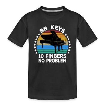 88 Keys 10 Fingers Pianist Piano Keyboard Player - Kids' Premium Organic T-Shirt - black - Front