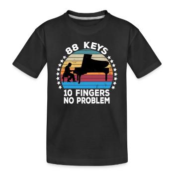 88 Keys 10 Fingers Pianist Piano Keyboard Player - Kids' Premium Organic T-Shirt - black - Front